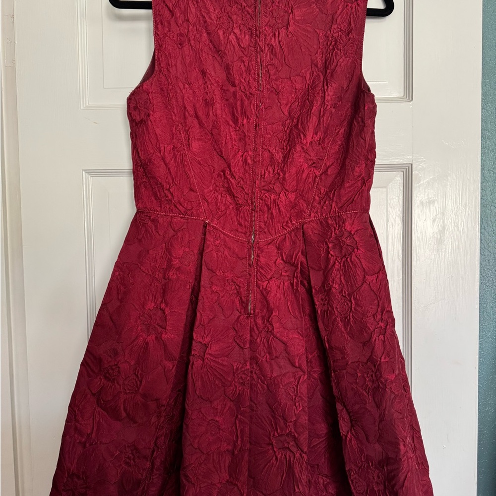 Elegant Red Floral Dress